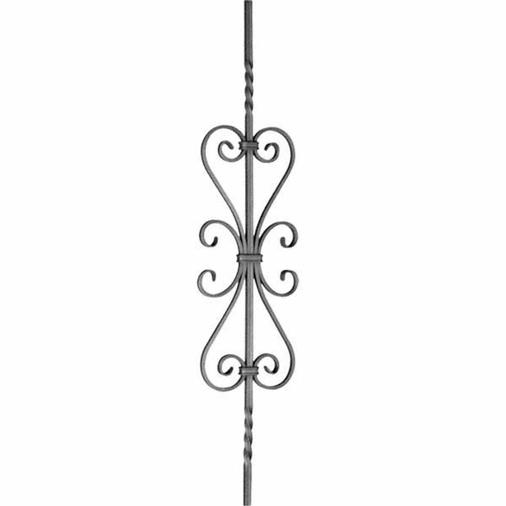 Panel Unit - H 950 x L 190mm 12mm Sq Bar Fluted Double Twist - 12 x 6mm Flat bar