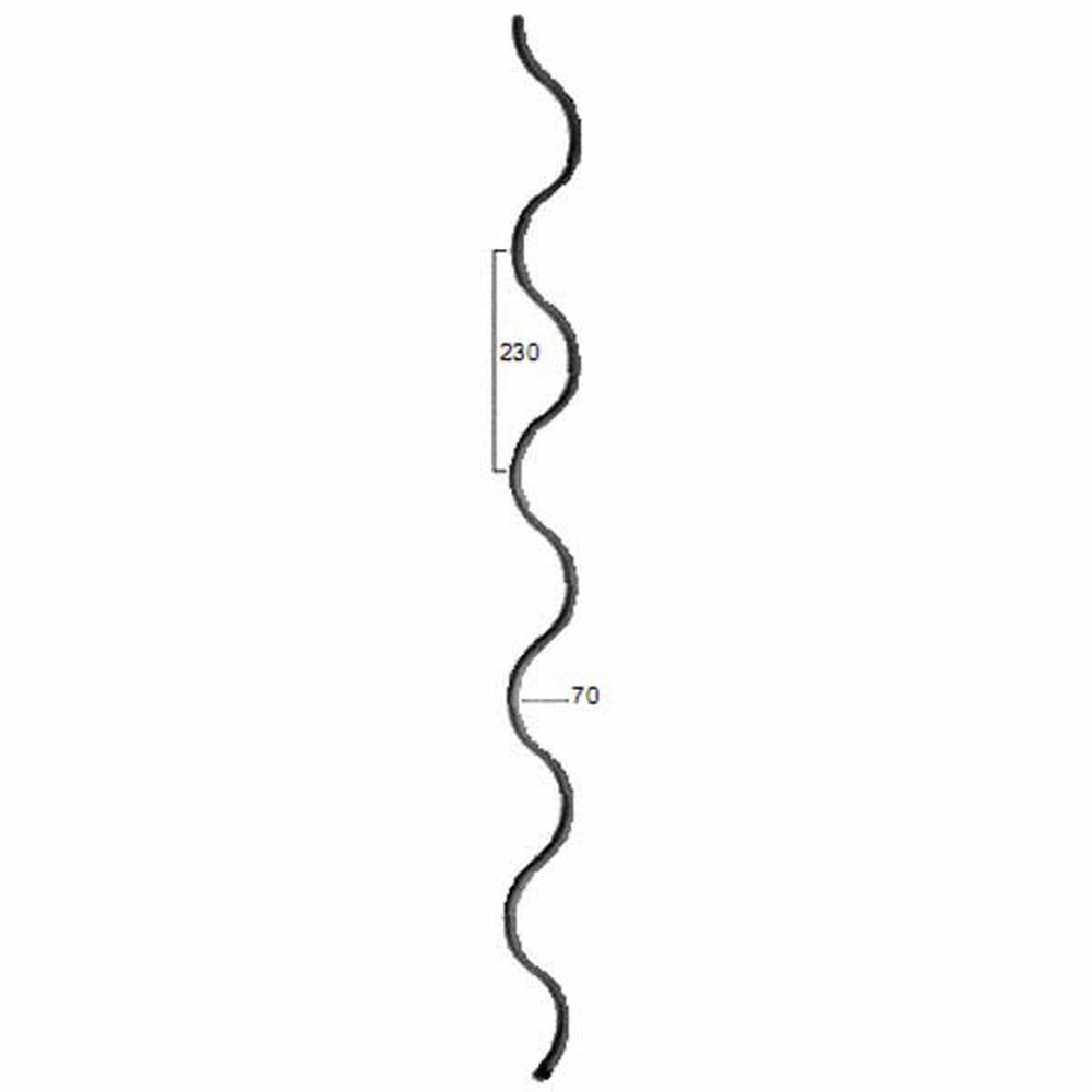 Shaped Bar - Height 2500 x Length 75mm 12mm Round Bar