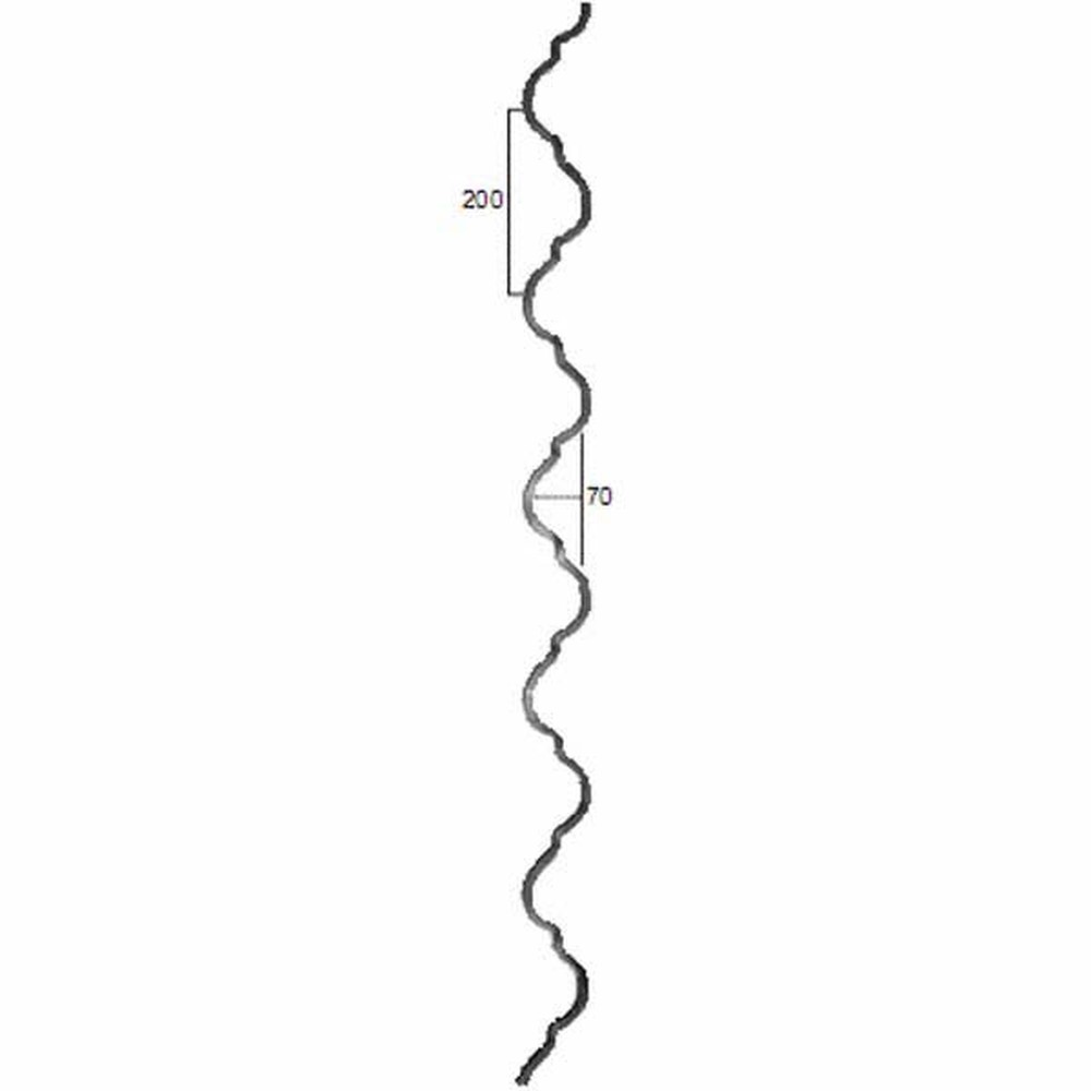 Shaped Bar - Height 2500 x Length 70mm 12mm Square Bar
