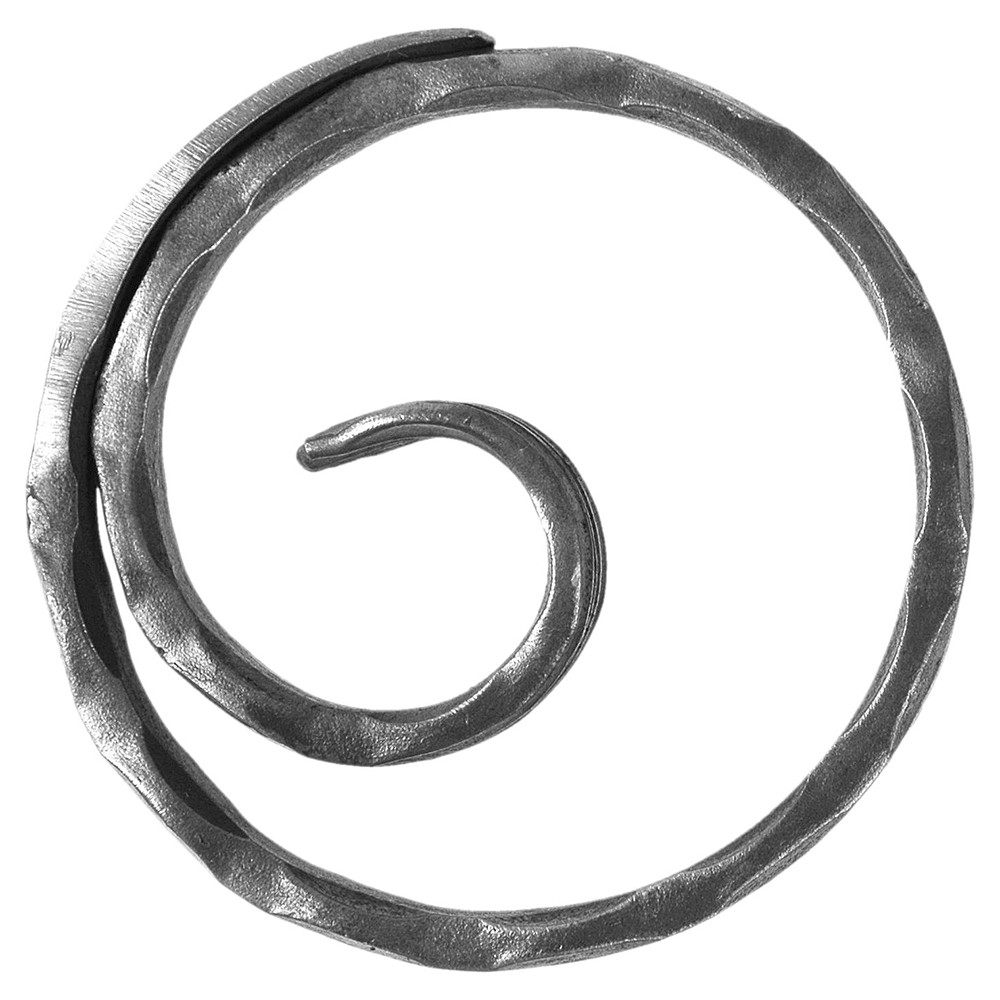 Circle With Fishtail End - Height 100mm Hammered - 12 x 6mm Flat Bar