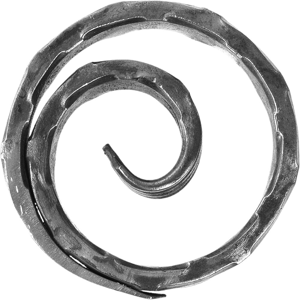 Circle With Fishtail End - Height 100mm Hammered - 20 x 8mm Flat Bar