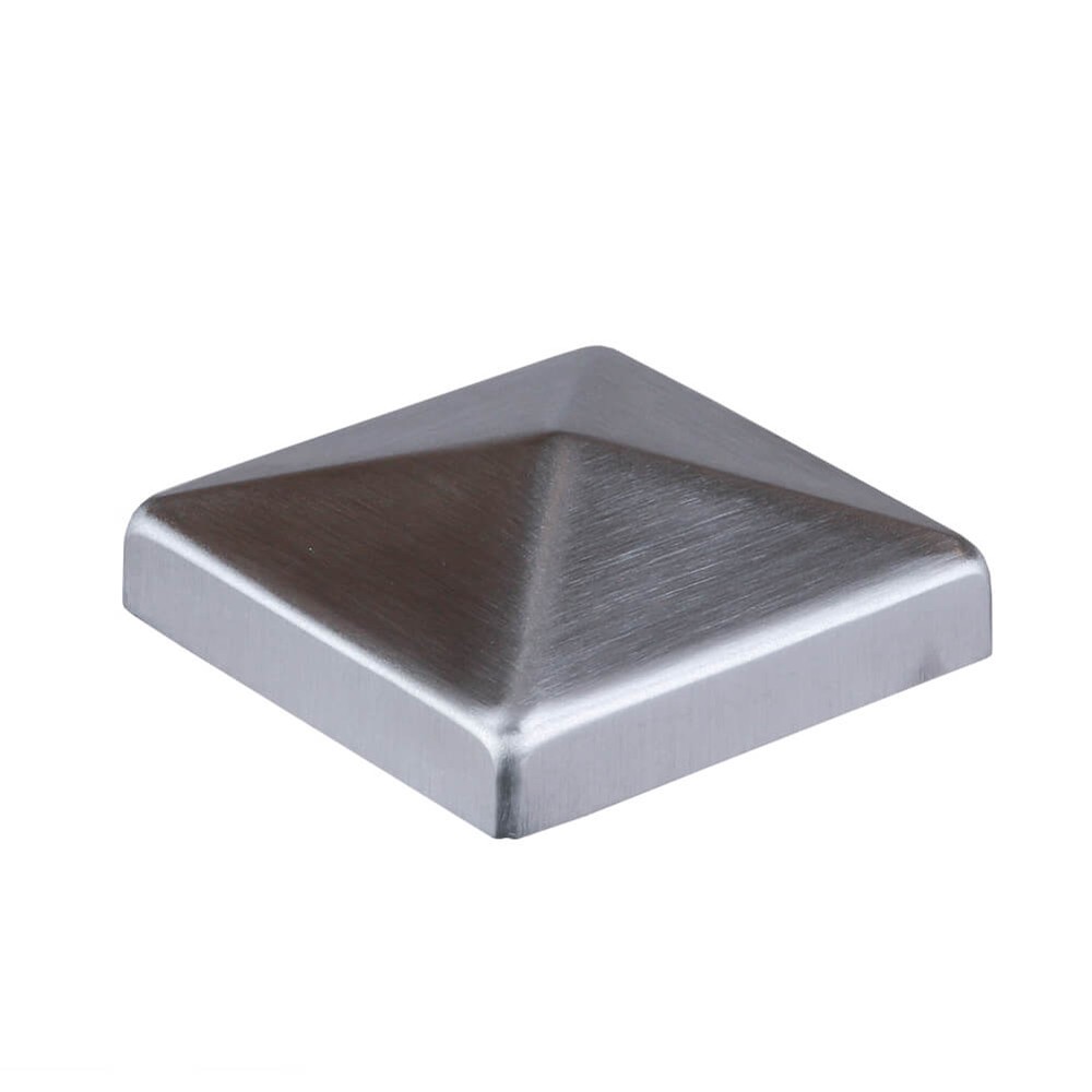 Stainless Steel Square Post Cap - 40mm With Flange