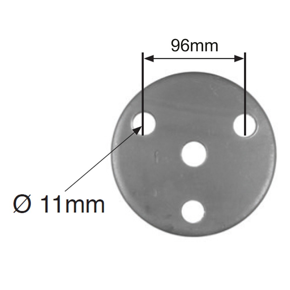 Round Plate - Dia 120mm - 8mm Thick 11mm Holes (4)