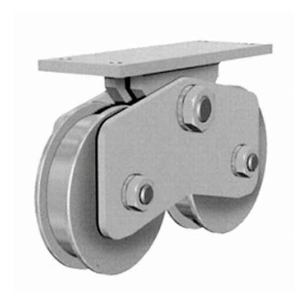 20mm Round Track 2 x 117mm wheels with Plate - Maximum Gate Weight 1200kgs - F H Brundle
