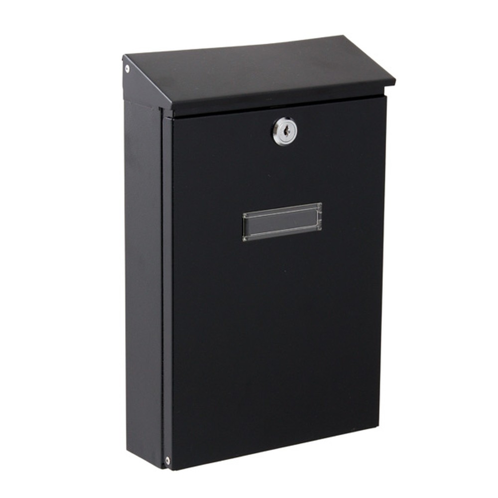 Black Mail Box - Wall Mounted h.330mm x w.205mm x d.75mm
