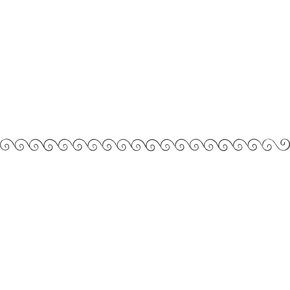 Decorative Scroll - H 100x L 2400mm Smooth - 12 x 6mm Flat Bar