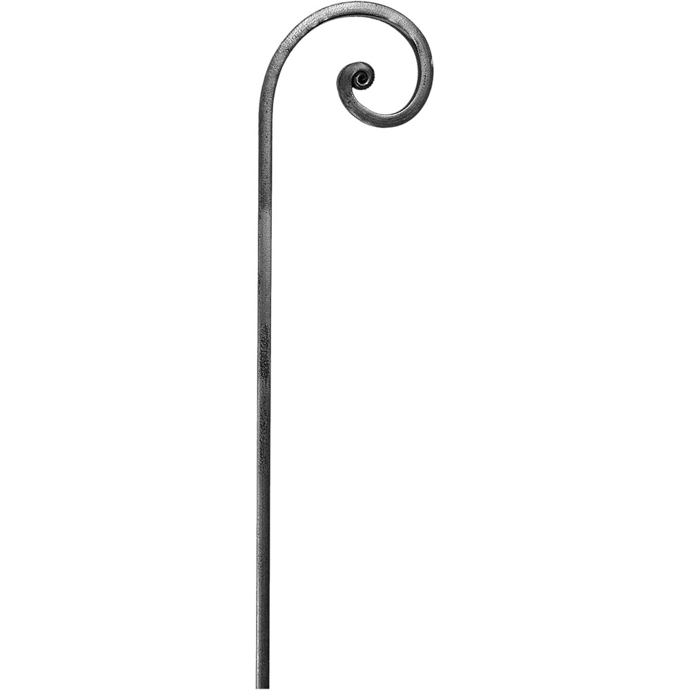 Bar Scroll - Height 600 x length 108mm Smooth - 16 x 8mm Flat Bar