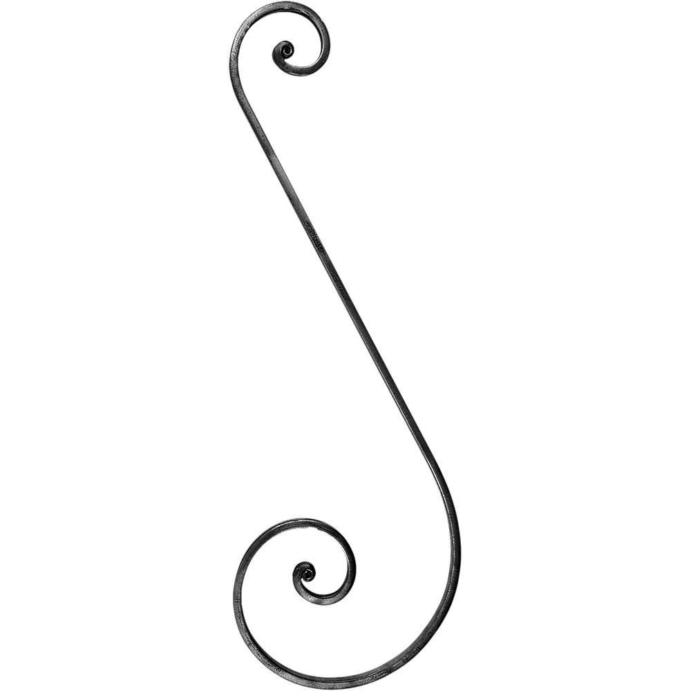 S Scroll Height 600 x Length 200mm Smooth - 16 x 8mm Flat Bar