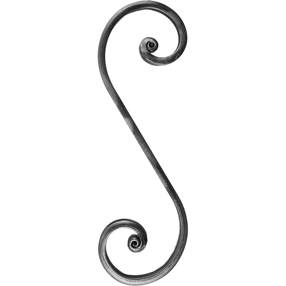 S Scroll Height 290 x Length 90mm Smooth - 16 x 8mm Flat Bar