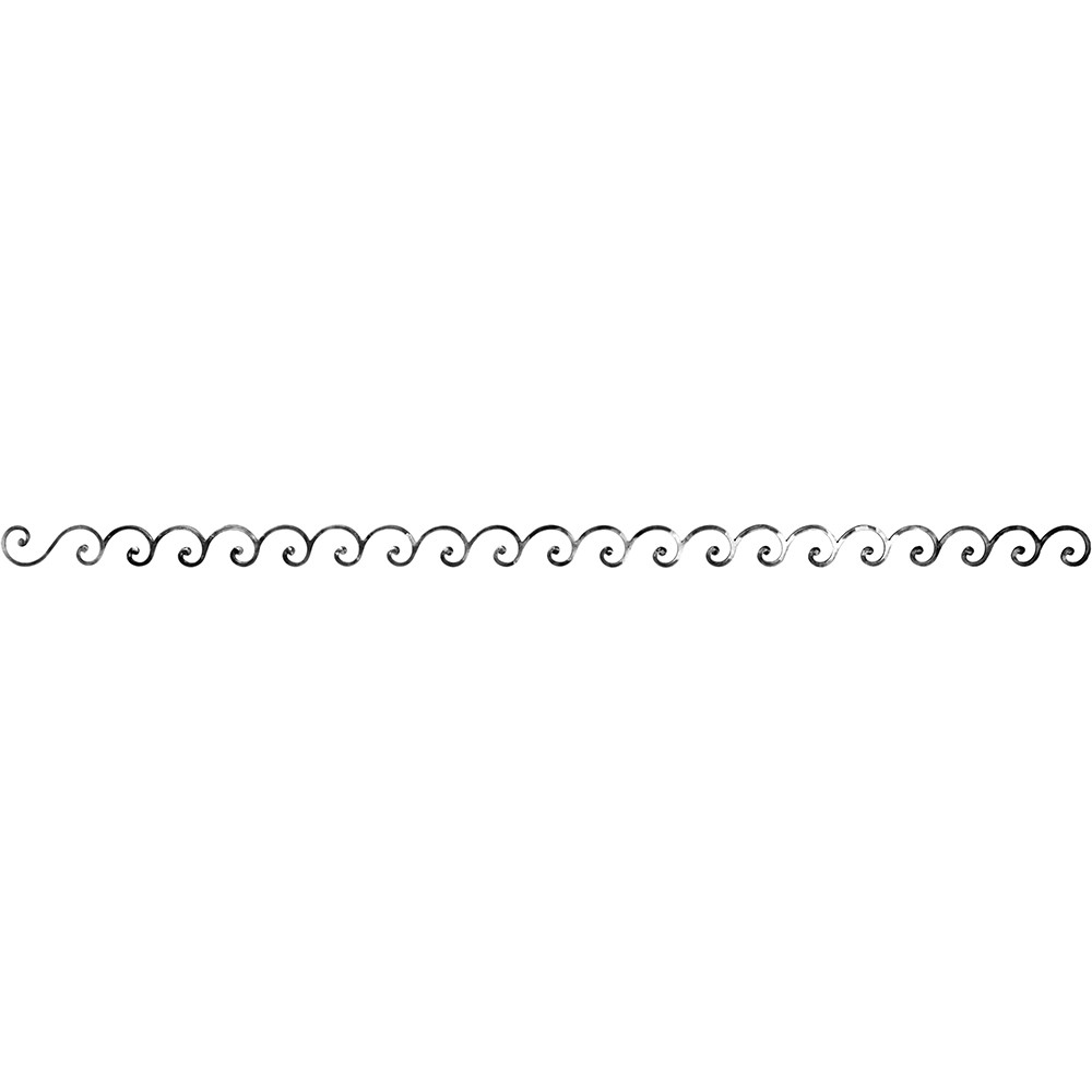 Decorative Scroll - H 100 x L 2520mm Smooth - 12mm Square Bar