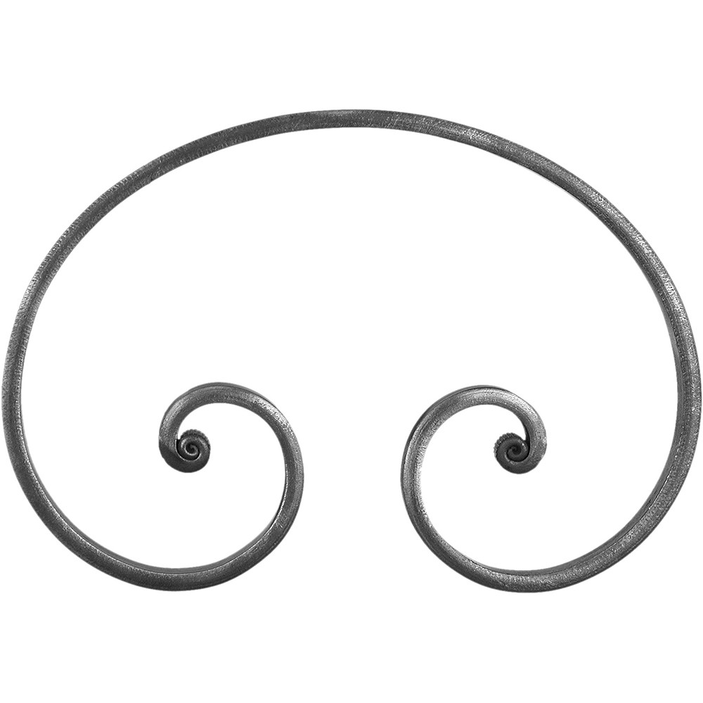 C Scroll Height 290 x Length 200mm Smooth - 16 x 8mm Flat Bar