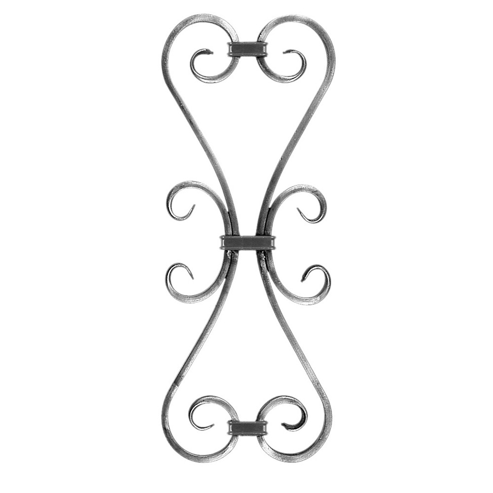 Scroll - H 470xL180 - Smooth 12x6mm Bar Fits Over 12mm Square Bar