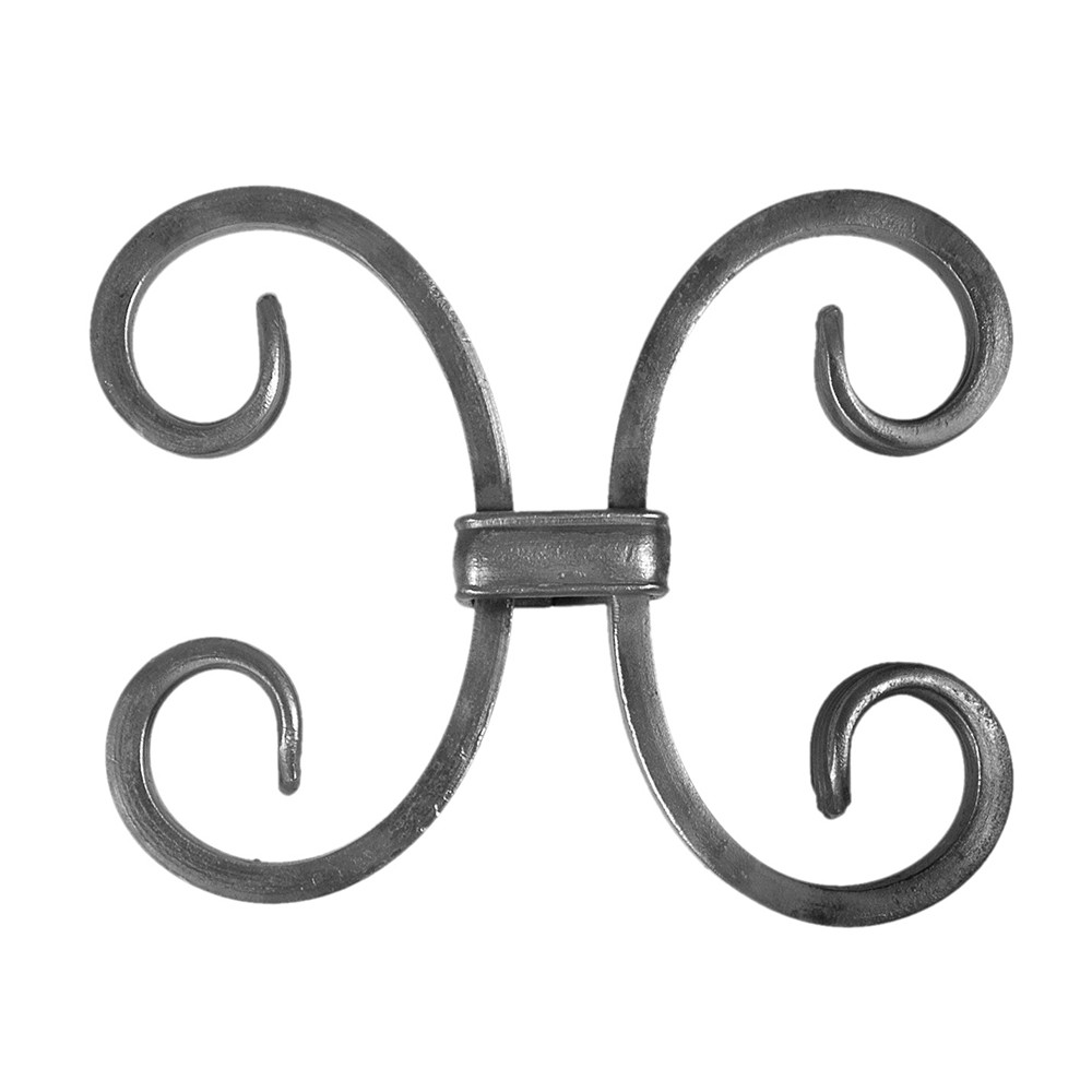 Scroll - H 125xL168 - Smooth 16x8mm Bar Fits Over 16mm Square Bar