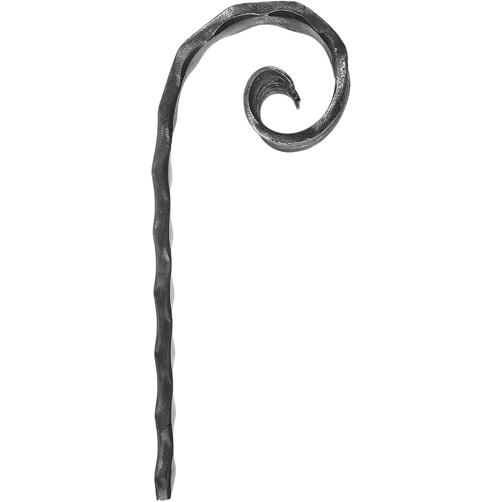 Handrail End - L 300 x H 100mm Hammered - 50x80mm Flat Bar
