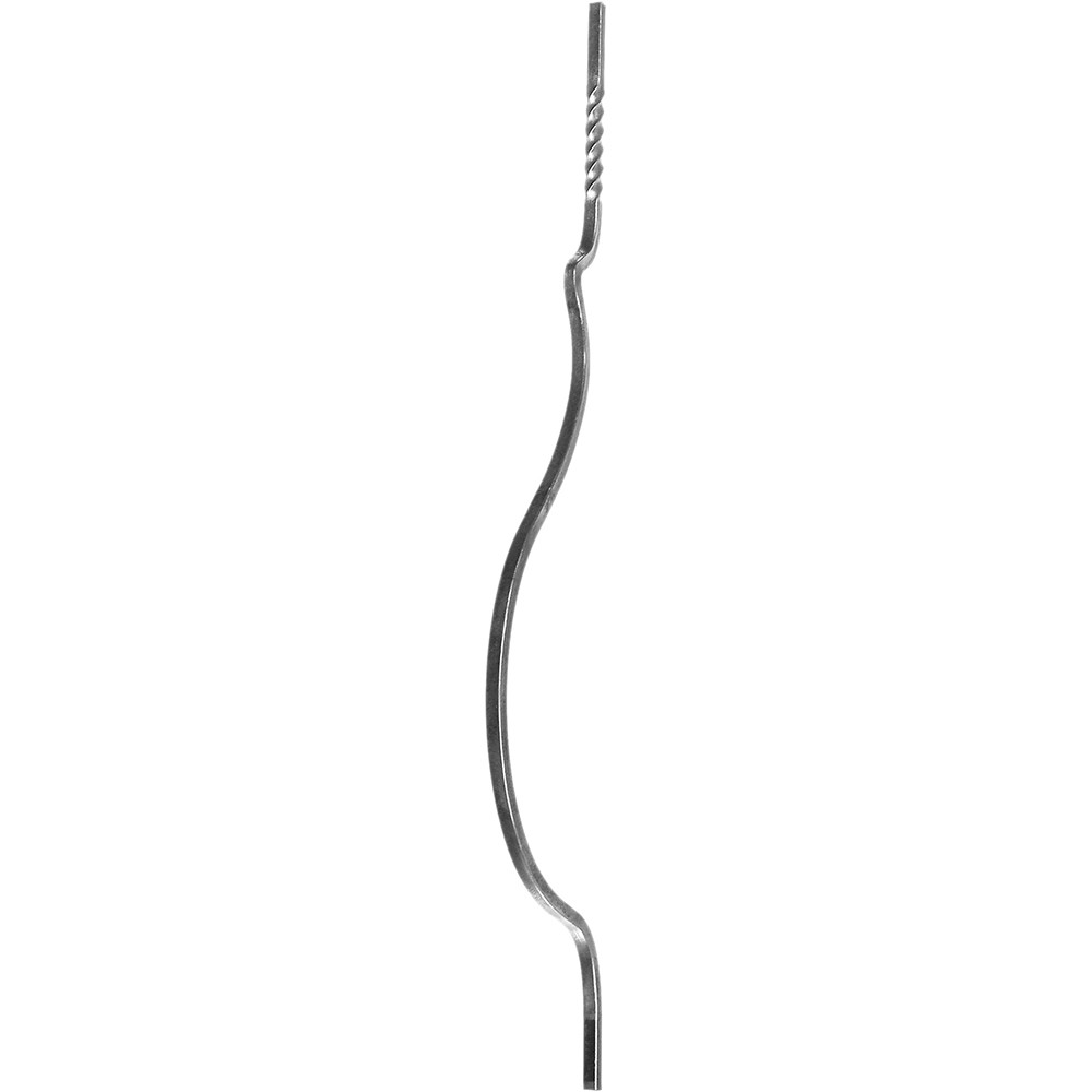 Shaped Bar - Height 1000 x Length 220mm Smooth - 14mm Square Bar