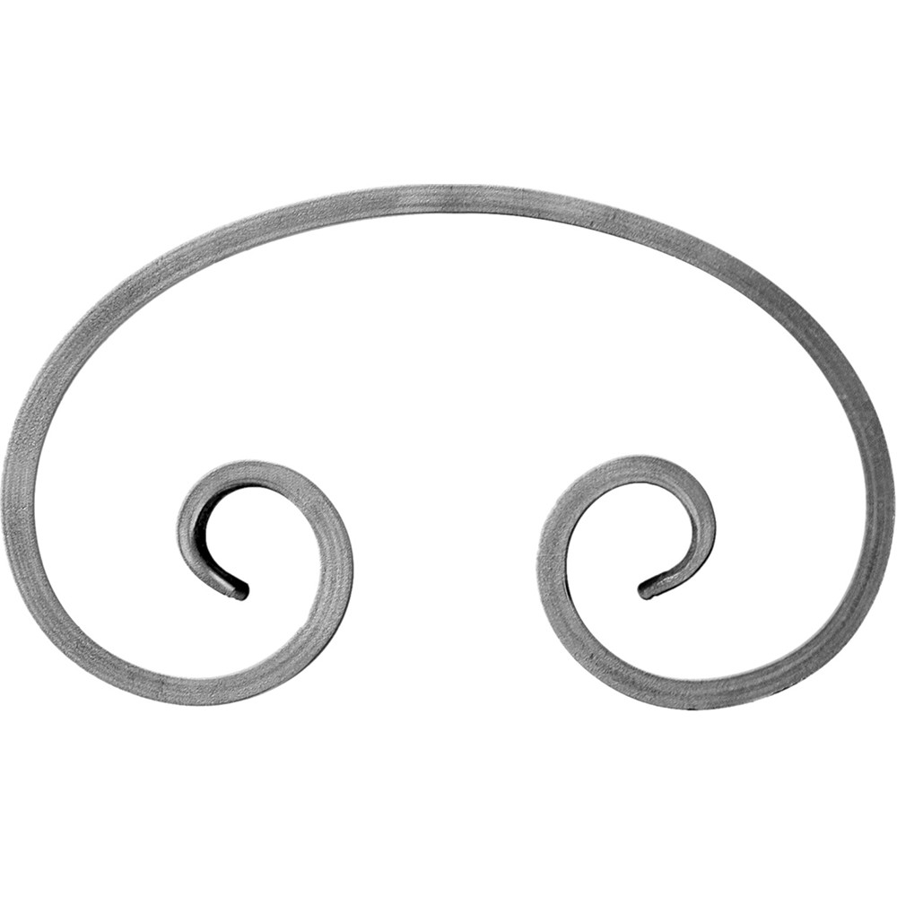 C Scroll - Height 215 x Length 125mm Smooth - 12 x 6mm Flat Bar