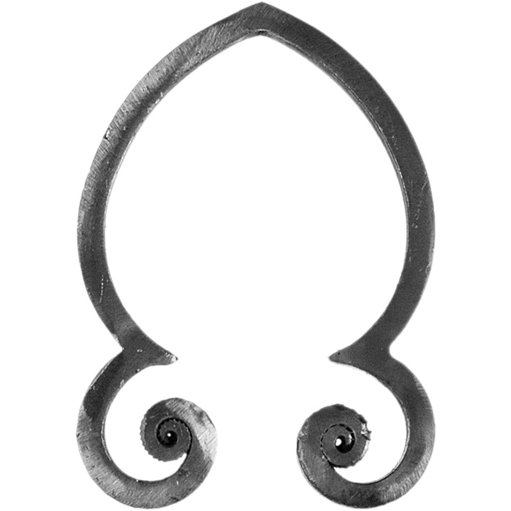 Scroll - Height 140 x Length 100mm Smooth - 12 x 6mm Flat Bar
