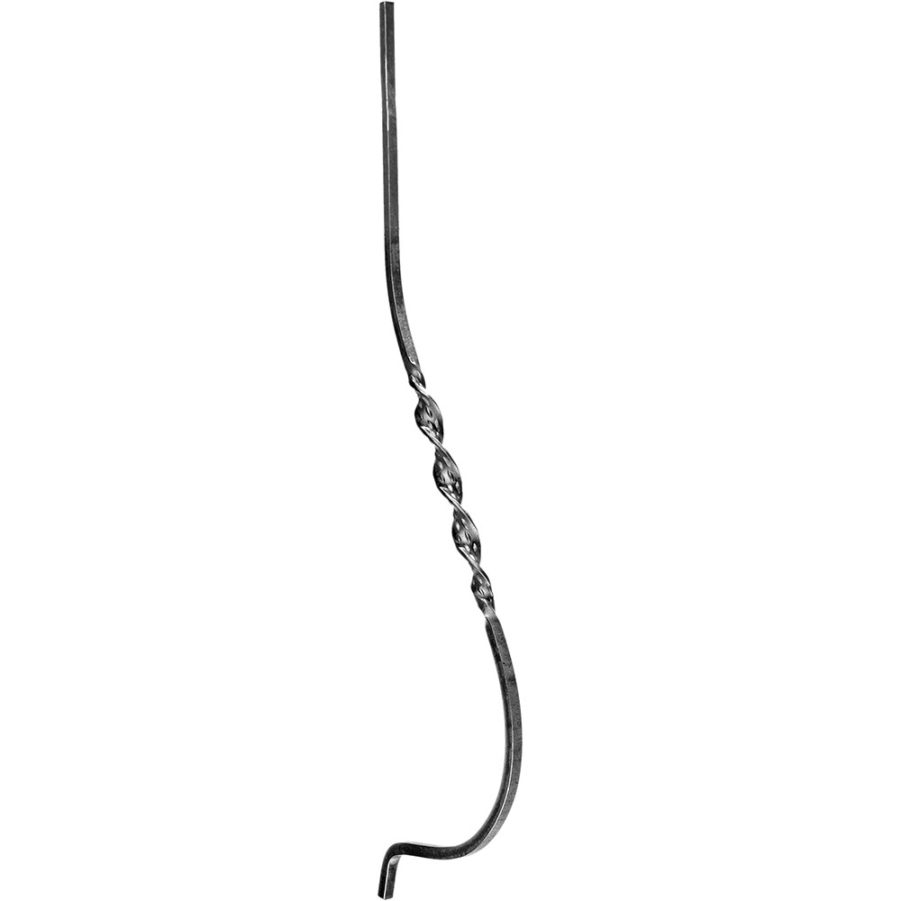 Shaped Bar - Height 1000 x Length 220mm Smooth - 14mm Square Bar