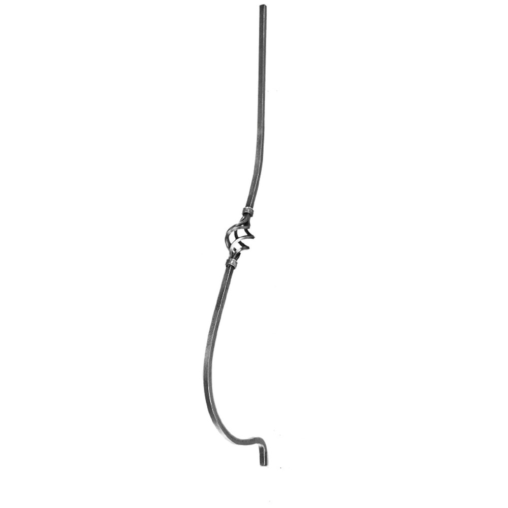 Shaped Bar - Height 1000 x Length 220mm Smooth - 14mm Square Bar