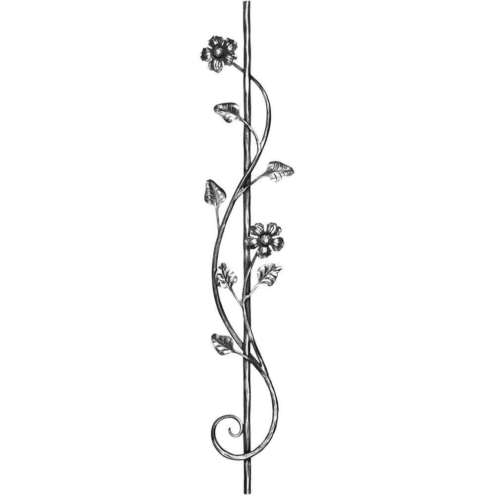 Panel Unit - H 1000 x L 200mm Hammered - 16mm Round Bar