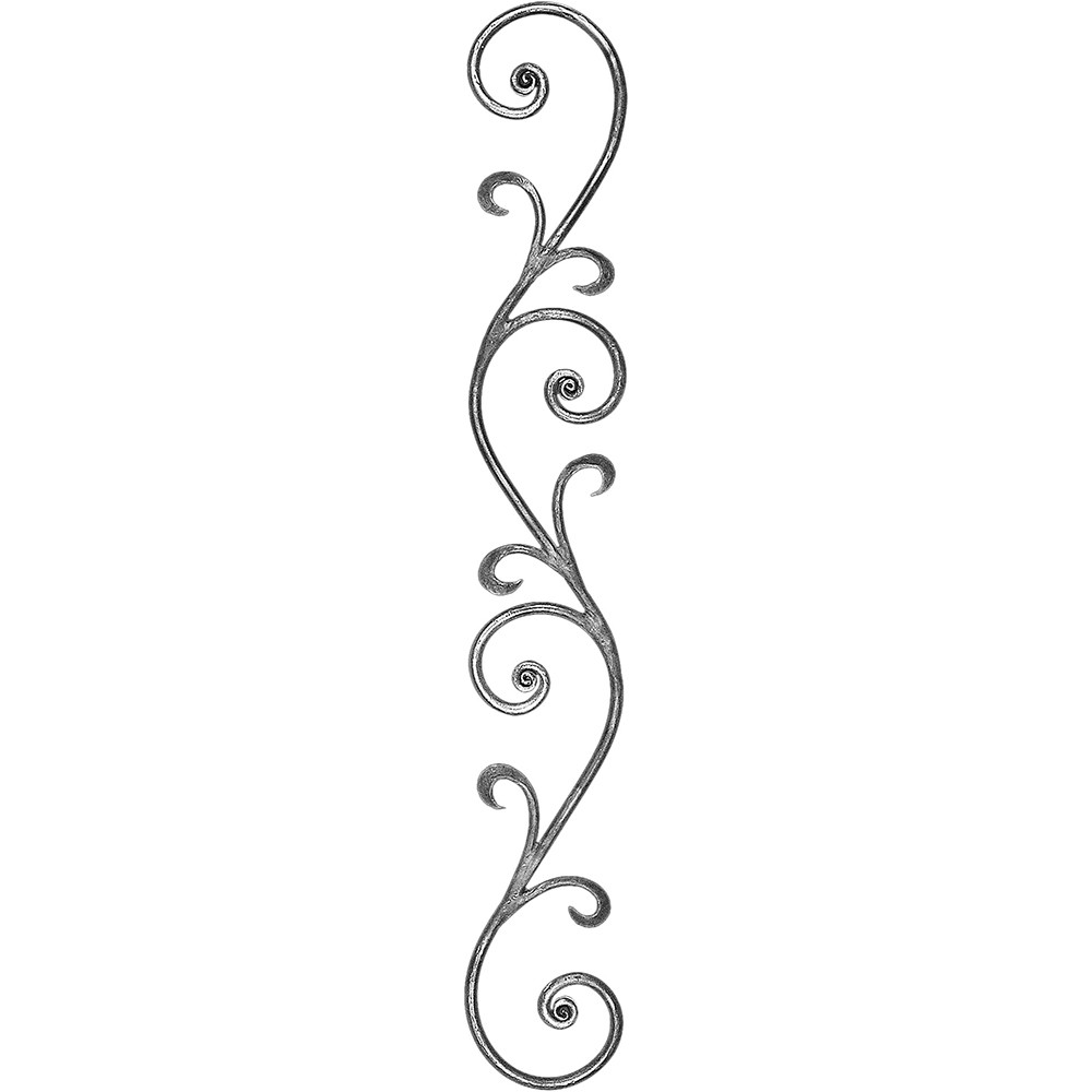 Decorative Scroll - H 900 x L 130mm Smooth - 12mm Round Bar