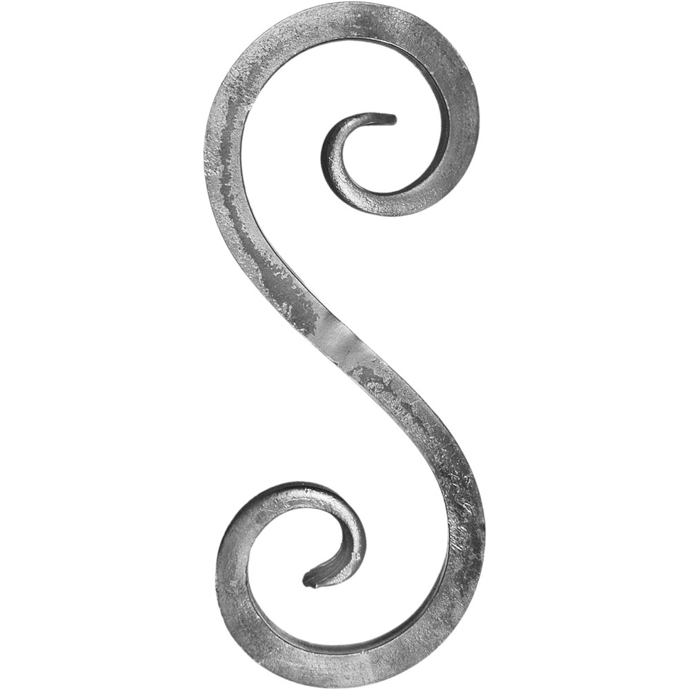 S Scroll - Height 250 x Length 100mm Smooth - 12mm Square Bar