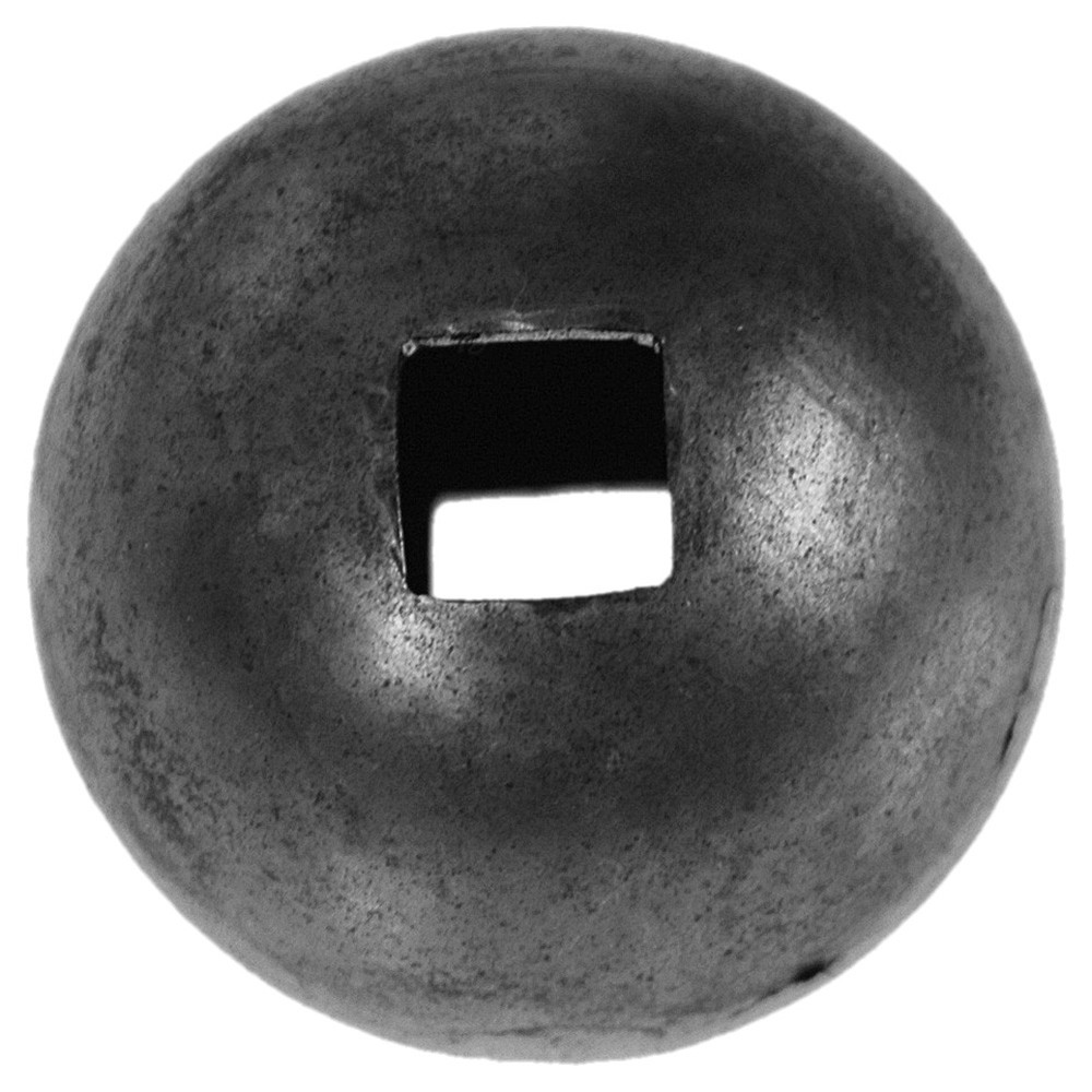 Holed Smooth Sphere - Diameter 50mm Drilled Through To Fit 16mm Square Bar