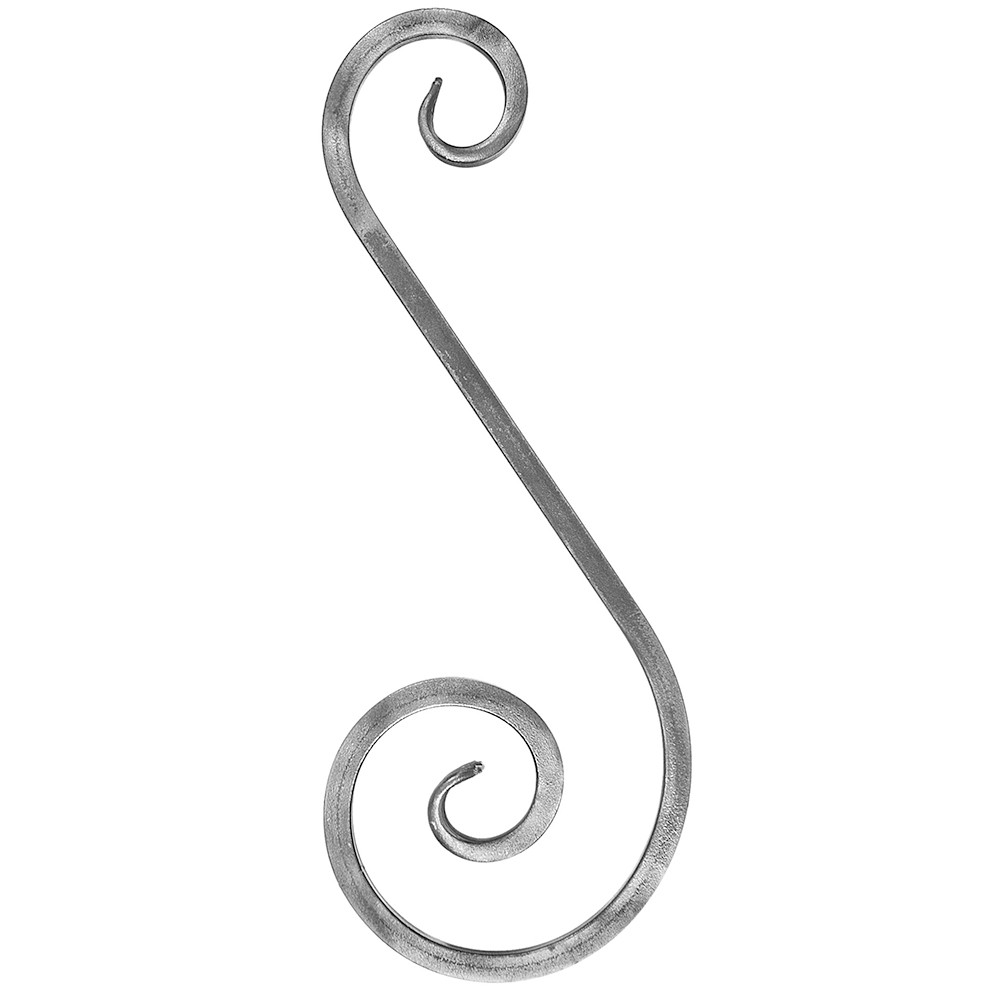 S Scroll - Height 400 x Length 150mm Smooth - 12mm Square Bar
