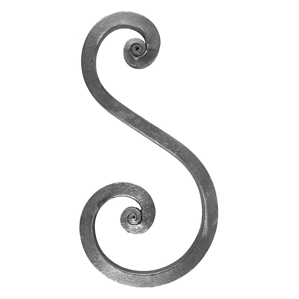 S Scroll - Height 300 x Length 150mm Smooth - 16mm Square Bar