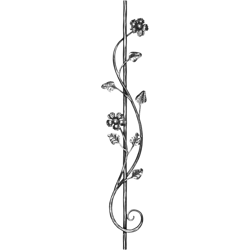 Panel Unit - H 1000 x L 200mm Hammered - 16mm Round Bar