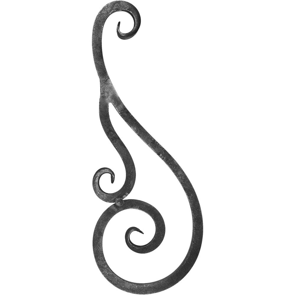 Decorative Scrolls - H 710 x L 270mm Smooth - 25mm Square Bar