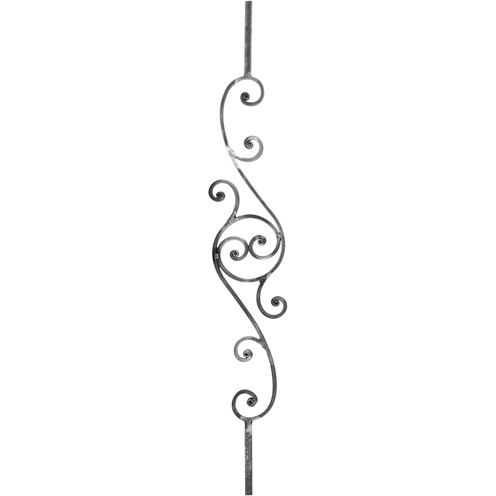 Decorative Bar - H 1000 x L 150mm Smooth - 16mm Square Bar