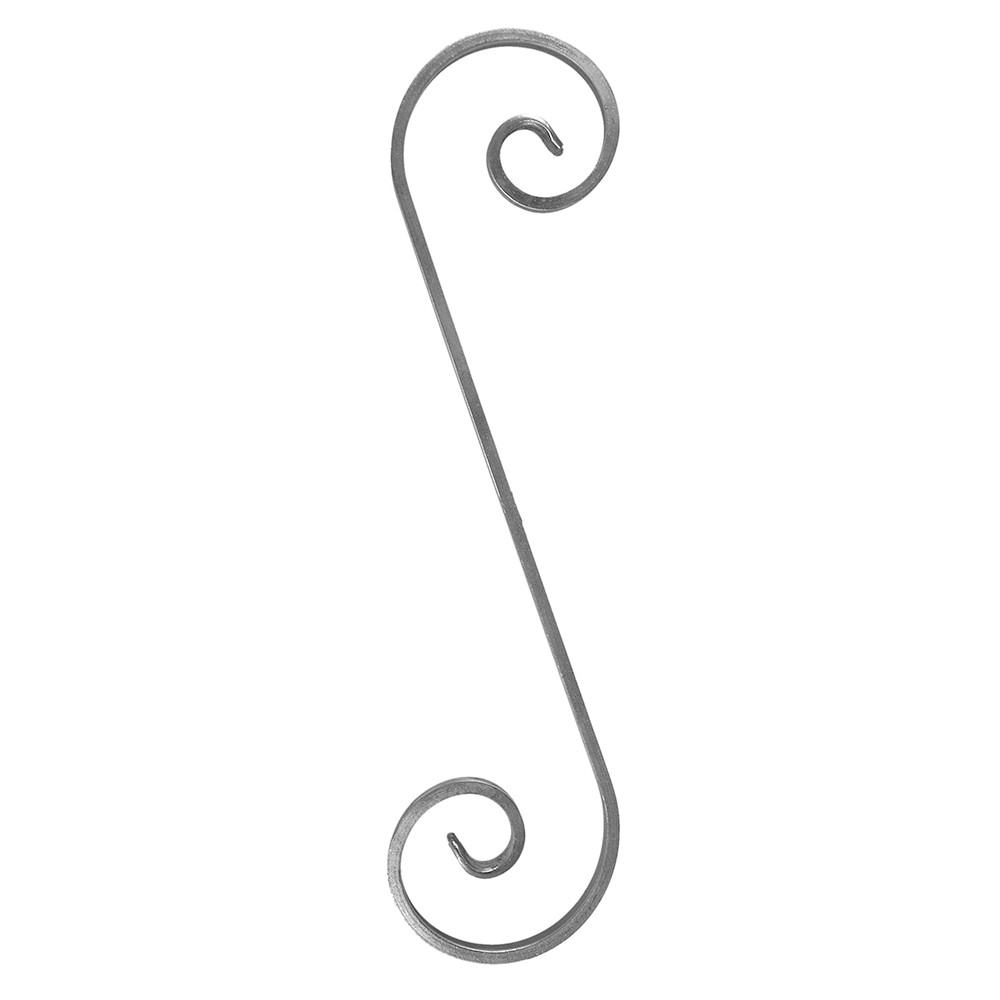 S Scroll - Height 400mm x Length 100mm Smooth - 12 x 6mm Flat Bar