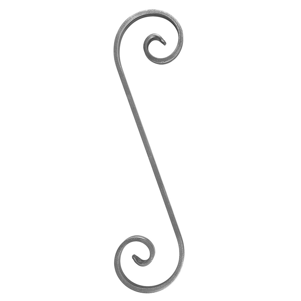 S Scroll - Height 400mm x Length 100mm Smooth - 14 x 7mm Flat Bar