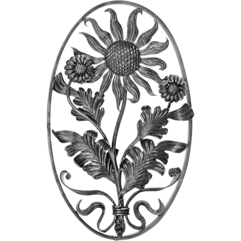 Floral Panel Unit - H 500 x L 310mm L/H Smooth - 20 x 8mm Flat Bar Frame