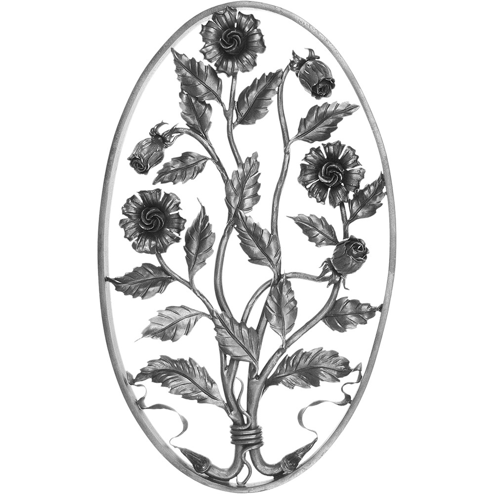 Floral Panel Unit - H 500 x L 310mm L/H Smooth - 25 x 8mm Flat Bar Frame