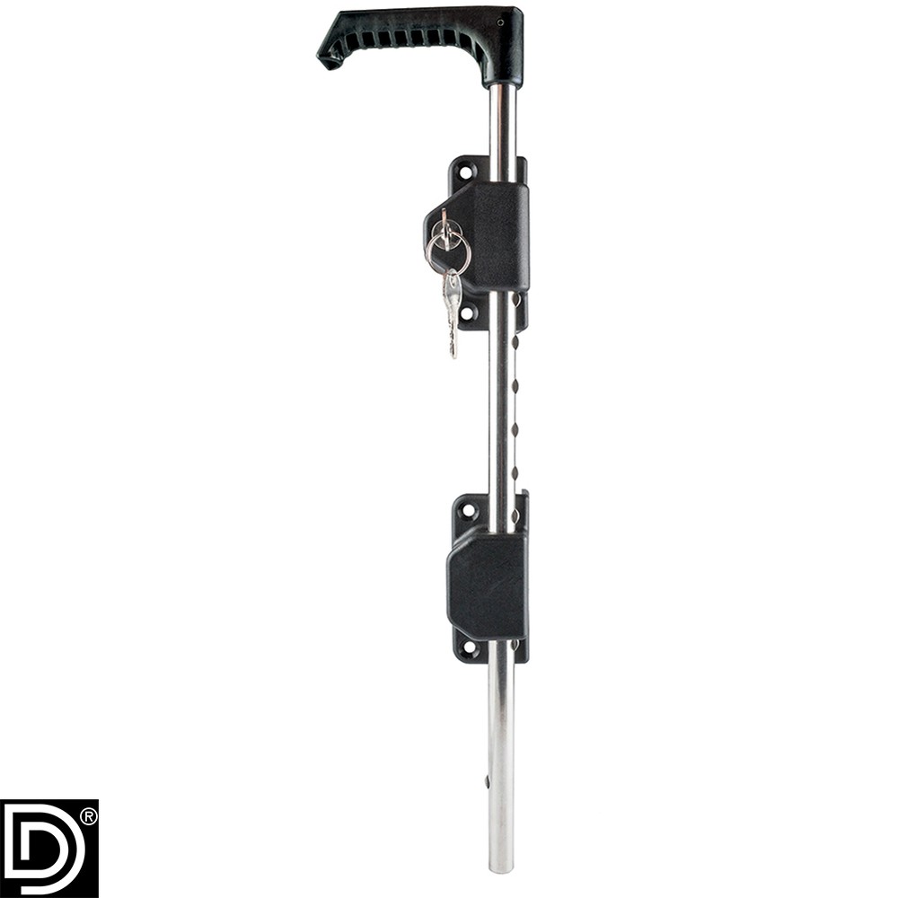 24" Drop Bolt keyed-alike - Metal gates Black Polymer & rust free stainless steel