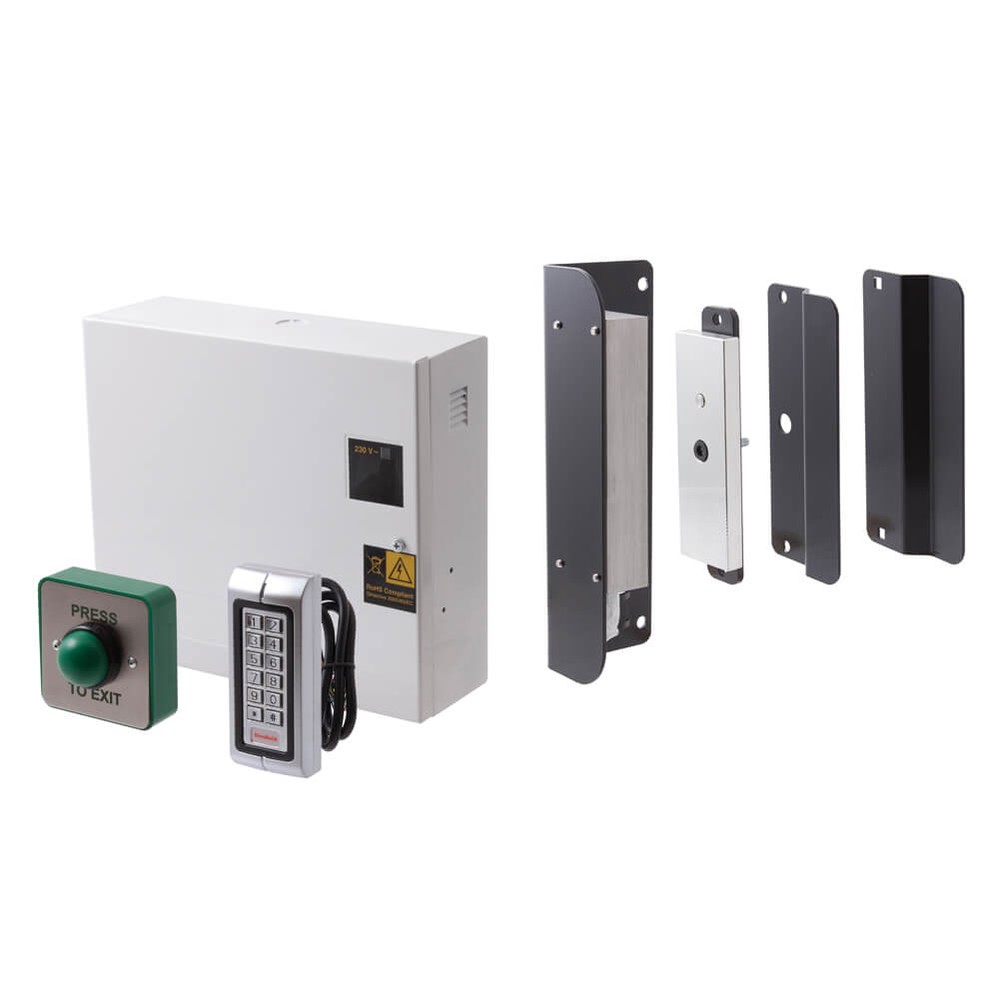 EMGK - Gate Maglock Kit - Lock-Handles DC Power Supply-Combination & Exit Gear