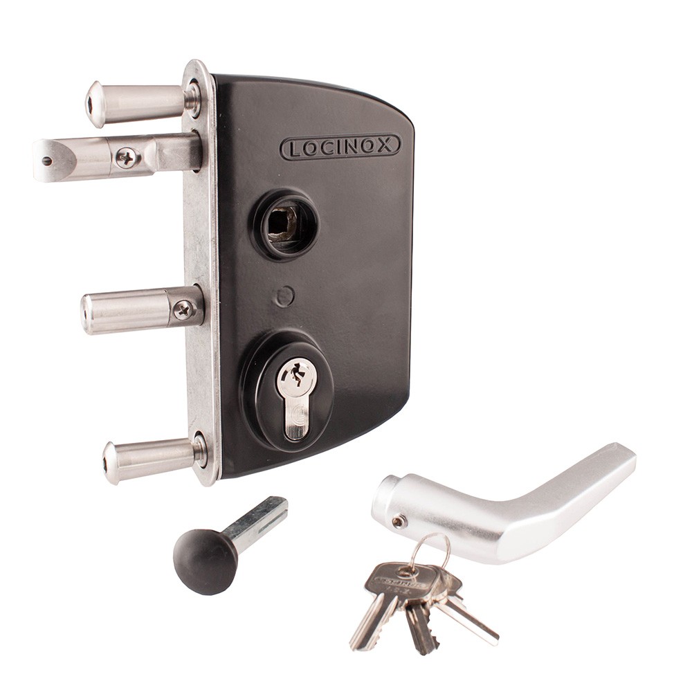 Locinox Gate Lock For use with Push Bar To suit Sections 50 - 60mm (Black)
