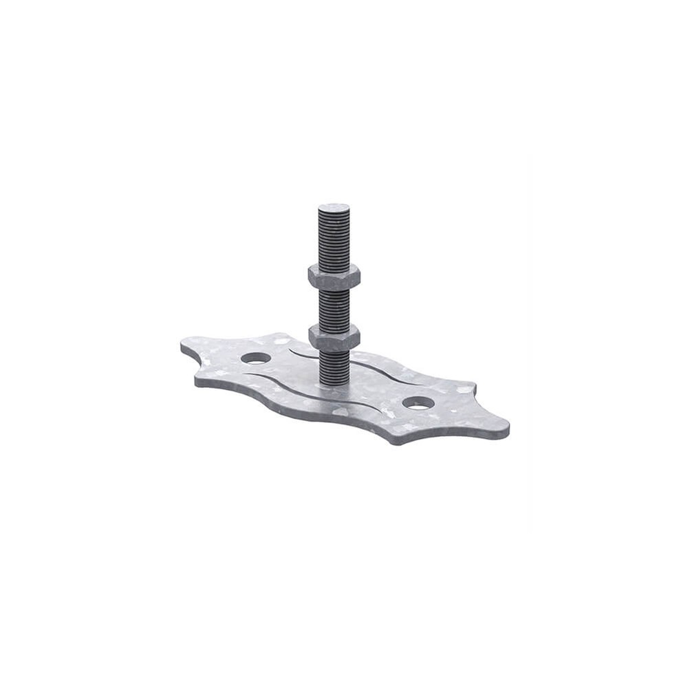 Galv adjustable fixing bracket 156mm(l)x63mm(w)- M12 x 95mm bar section