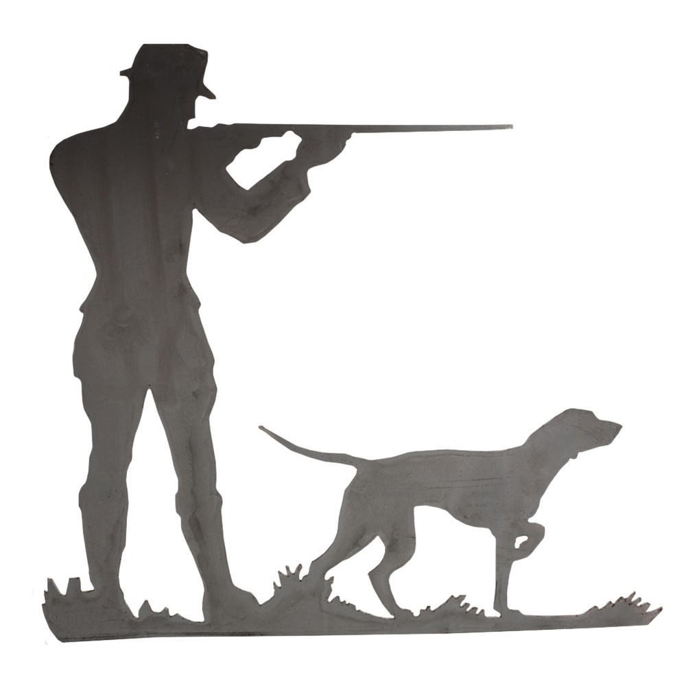 Weather Vane - H 370 x L 400 Gunman & Dog 3mm Thick