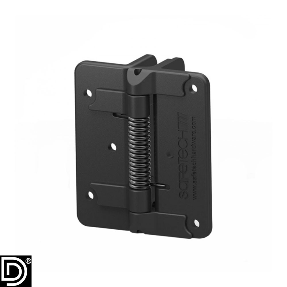 Vinyl Fixed Spring Self Closing Hinge 110x75 (to suit 40-75mm posts)