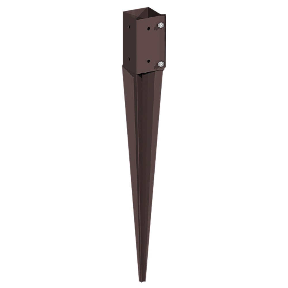 Post Support - Drive In - For 3" Posts Brown - 600mm long Spike