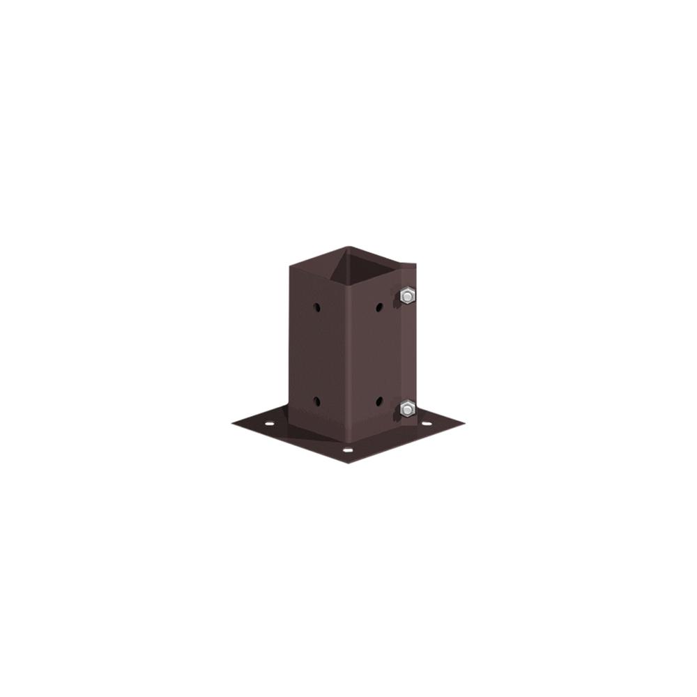 Post Support - Bolt Down - For 4" Posts Brown - F H Brundle