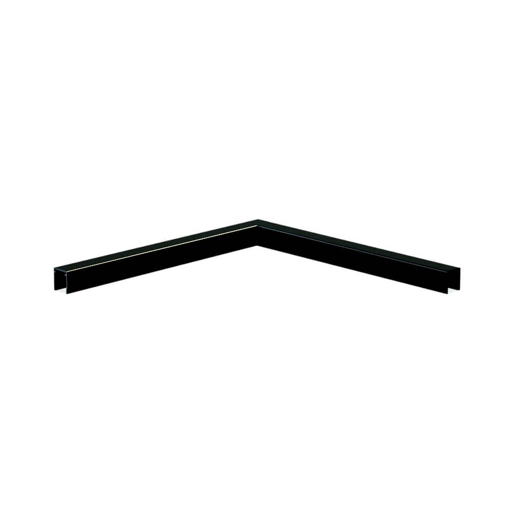 90 degree Aluminium Top Rail 30 x 28mm PPC Black RAL 9005