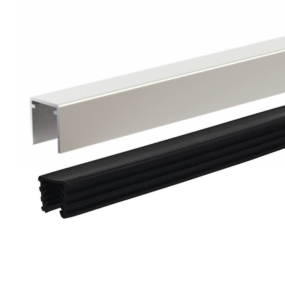 Satin 506 Square Top Rail - to Suit 12mm Metre Rate - Aluminium