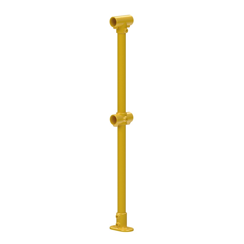 Mid Post For 42.4mm Tube - Yellow Powder Coated