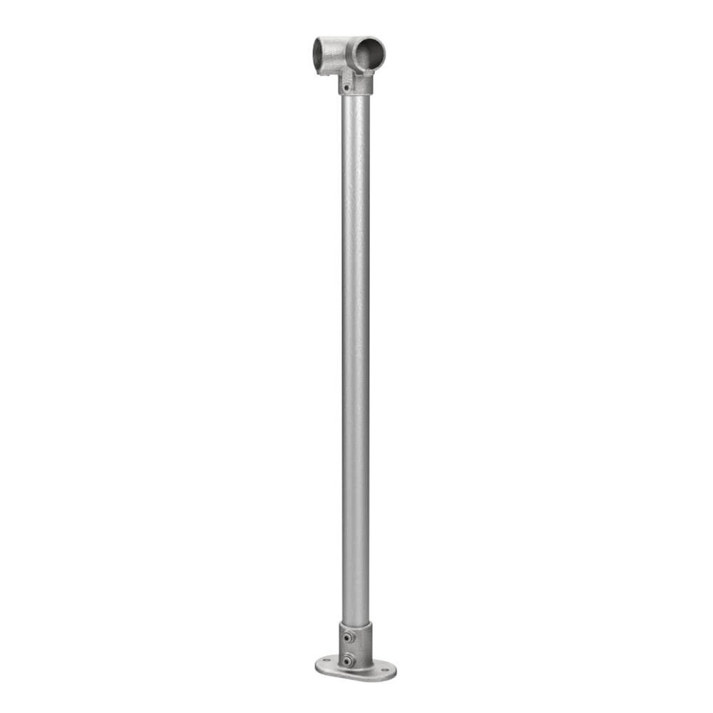 Tube Clamp Corner Post - D Tube (48.3mm) 1100mm Finished Handrail Height