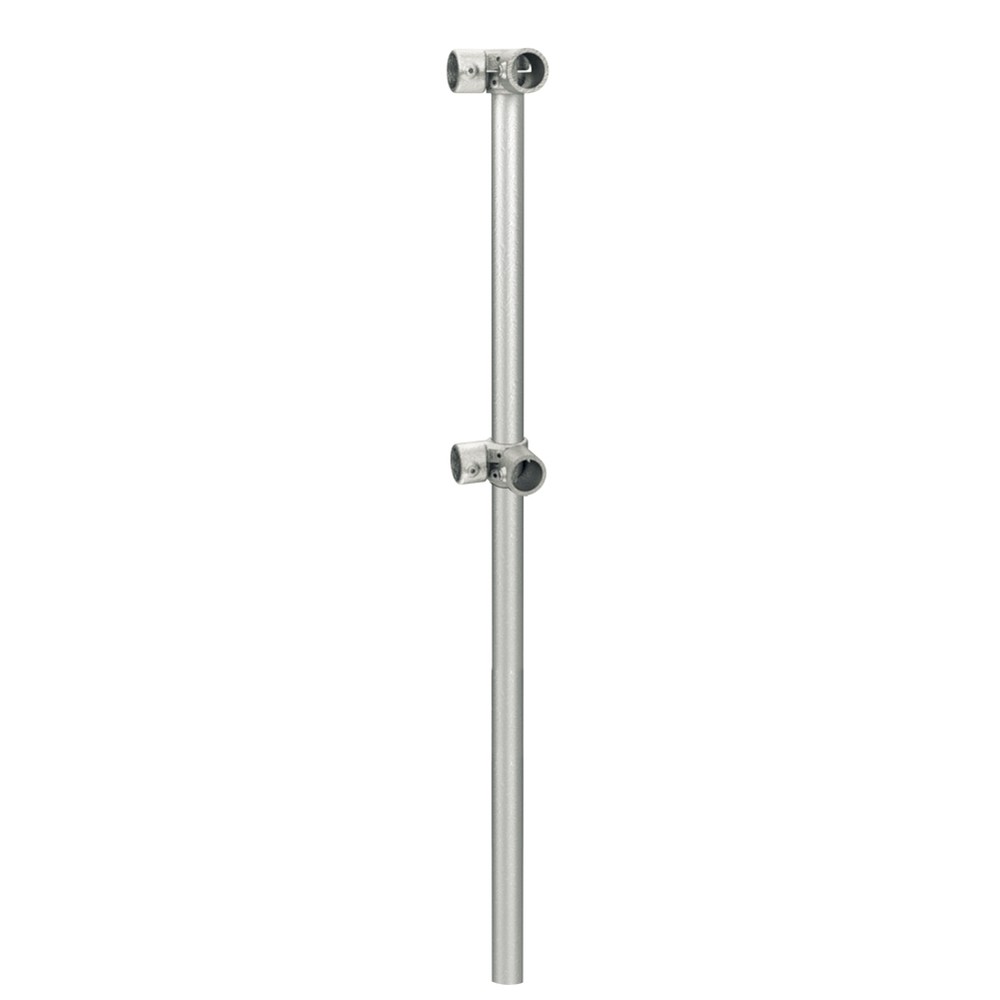 Concrete In Adjustable Corner Post D Tube - 1100mm Finished Handrail Height