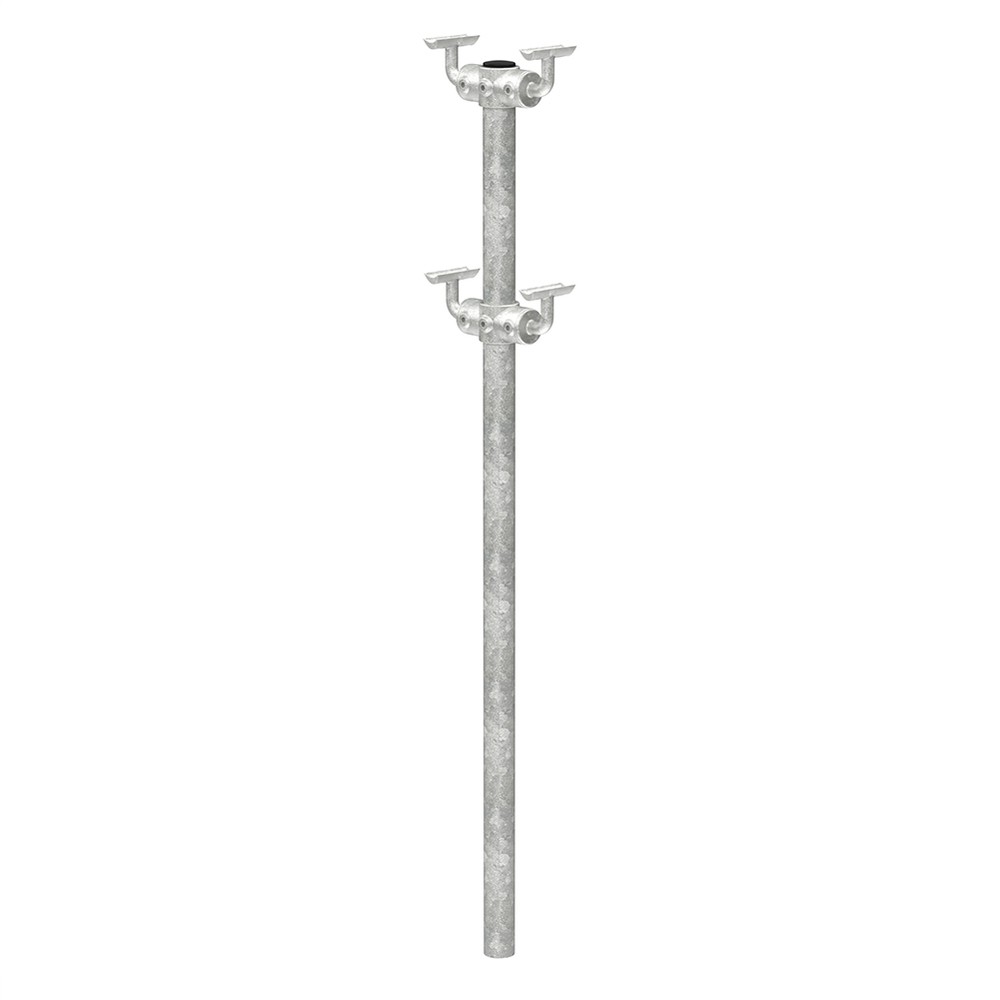 Concrete In DDA Post, Double Fitting For 48.3mm Tube - Hot Dip Galvanised